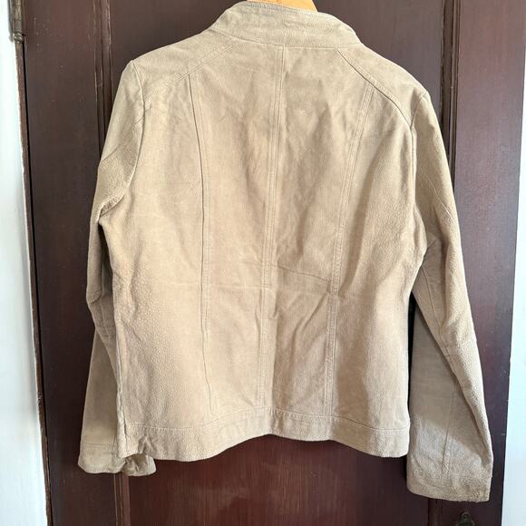 Y2K Vintage DOLLHOUSE | Tan Suede Leather Moto Style Jacket | Extra Large - Picture 5 of 9